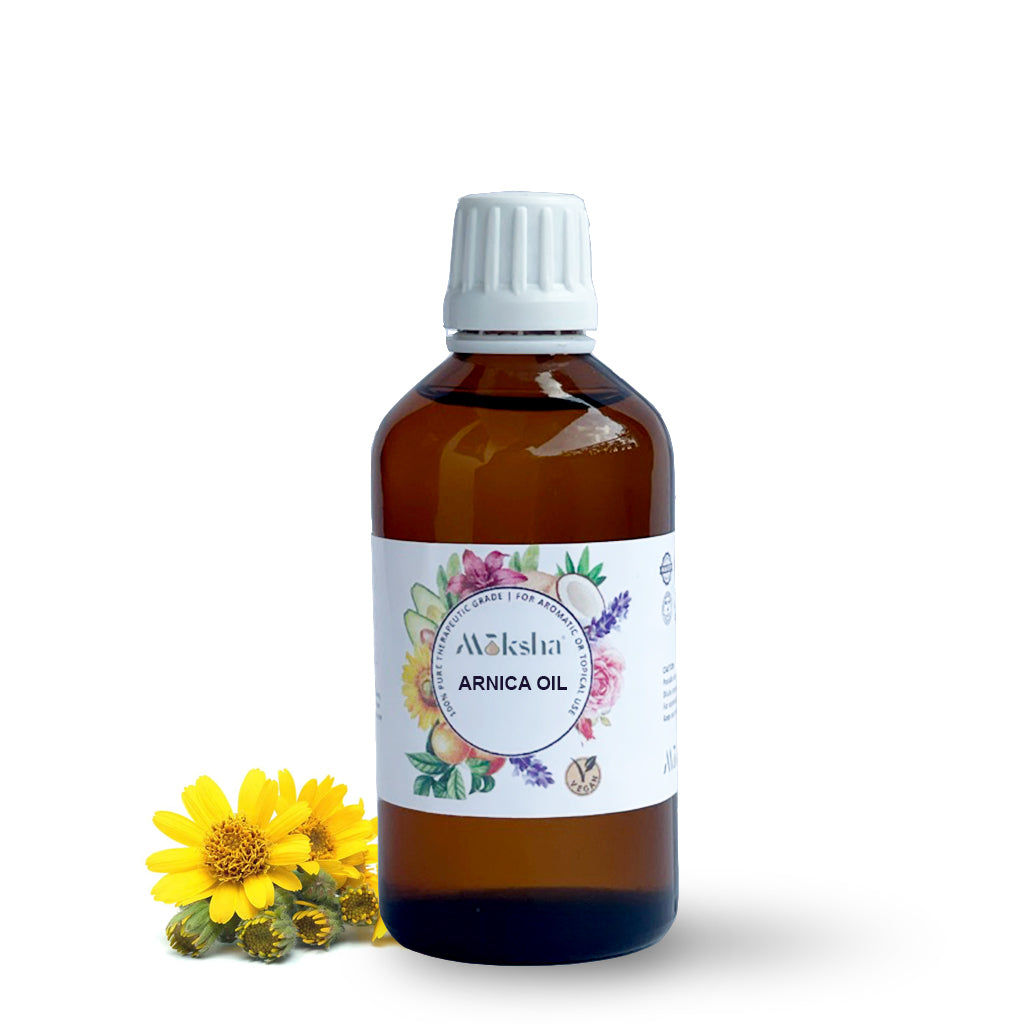 HuKed 60ml Organic Arnica Oil – Cold Pressed, Undiluted, USDA Certified, For Skin & Aromatherapy